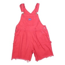 OSH KOSH Womens Red Cotton Blend Dungarees Loose Fit XL W36 L6 Frayed Hem Pocket