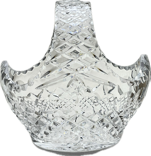 Vintage cut crystal basket - crystal,