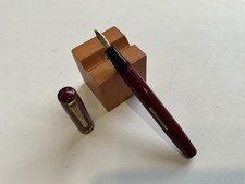 Burnham Vintage Burgundy Fountain Pen 14ct Gold No