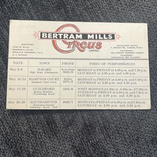 Bertram Mills Circus Route