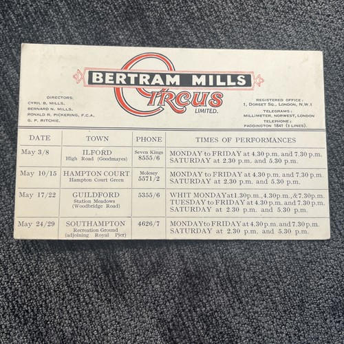 Bertram mills circus route - mills,