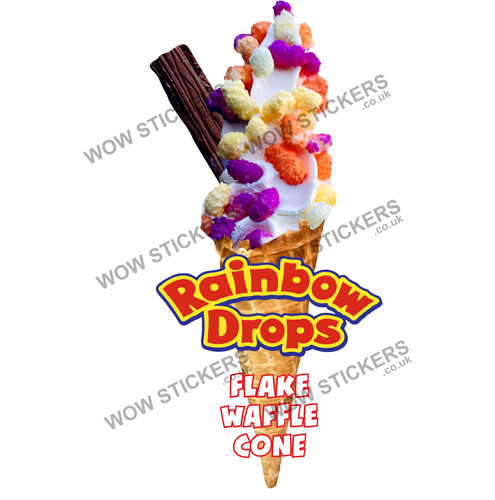 Ice cream van sticker rainbow - cream,