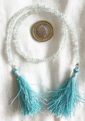 Aquamarine faceted rondelles - aquamarine,