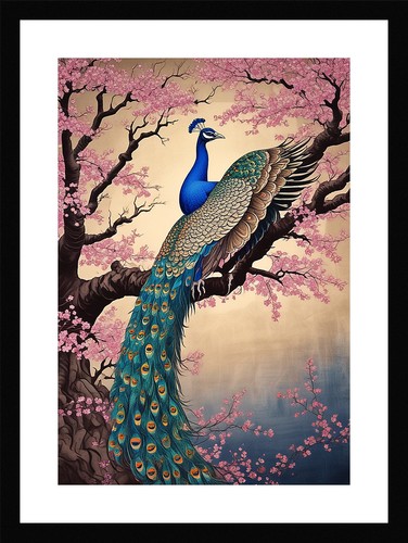 Tranquil peacock art print - tranquil,