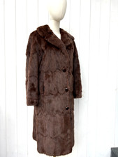 Vintage Musquash  Fur Coat Fully Lined back belt Hammonds of Hull
