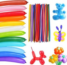 100 x Long Modelling Balloons Latex Plain Balons 260Q Twisting Magic Baloons