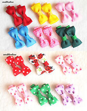 PAIR of Girls Baby Kids Children Hair Accessories Bows Alligator Clips Slides