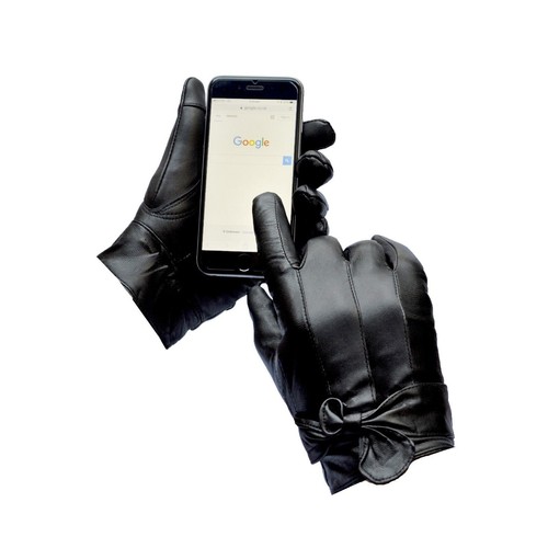 Womens black ladies leather - black,