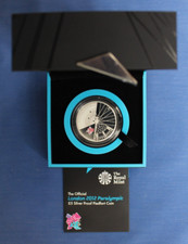 2012 Silver Piedfort Proof £5 Crown coin "Official Paralympic" in Case with COA