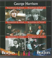 The Beatles-George Harrison- stamps sheet -2022-Music-Rock-cto-fine used-Tchad 
