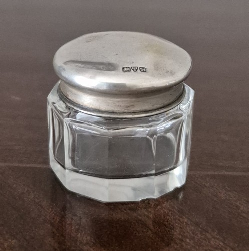 Antique silver topped glass - antique,
