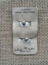 Vintage PLATINA "Screw Dress Stud" Set for Formal Tuxedo Shirt (British Make)