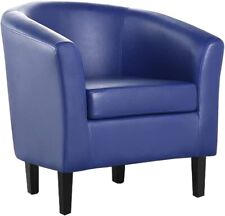 Faux Leather Tub Chair Armchair Club Chair for Dining Living Office Room & Cafe