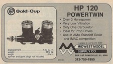 HP Gold Cup Powertwin Vintage Print Ad 1980 Midwest Model Supply Co Illinois u