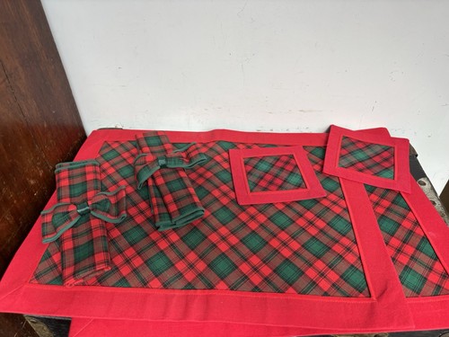 Christmas tartan place mats - christmas, x