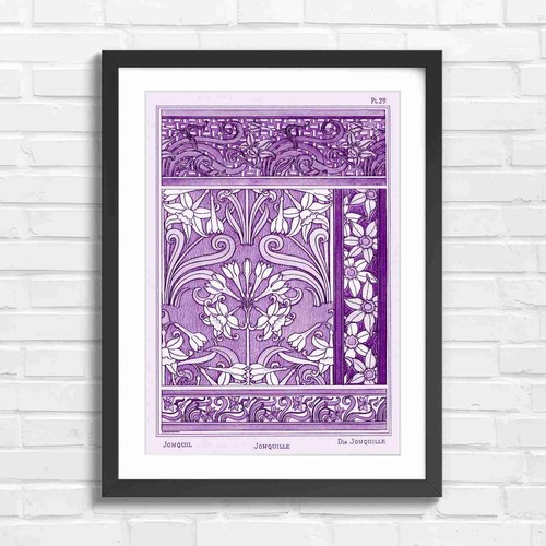 Art nouveau jonquil floral - nouveau,