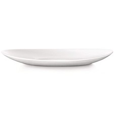 Steak plate 30cm white oval - steak,