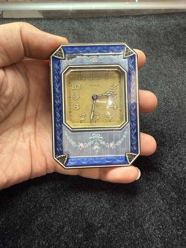 Swiss art deco guilloche blue - swiss,