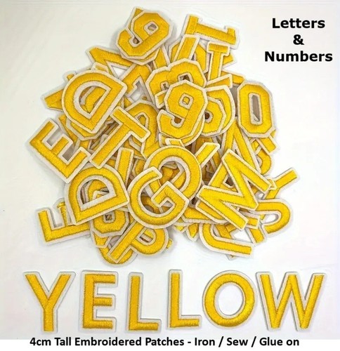 Yellow letter number - letter, patch