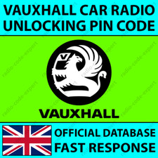 VAUXHALL RADIO CODE UNLOCKING PIN ANTARA CORSA INSIGNIA ZAFIRA TOUCH & CONNECT