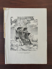 VINTAGE ORIGINAL B/W LITHO.-MARITIME-SEA VESSELS-PLATE 98-PETER BRUEGEL - 1908