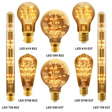  Retro Vintage LED Unique GLASS TREE Filament Edison Style Light Bulb B22 or E27