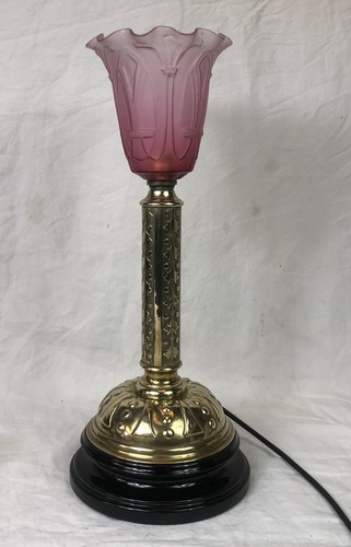 Antique oil lamp brass table - antique,