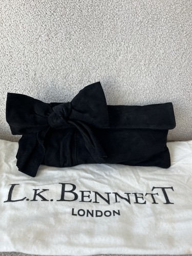 Bennett black suede clutch - black,