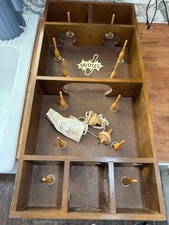 Vintage Skittles Game Carrom? Bowling Complete w/Tops + 12 Wooden Pins