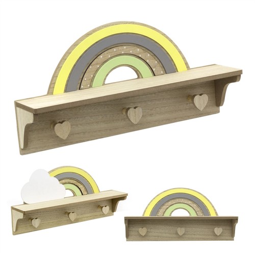 Childrens wooden rainbow shelf - childrens,
