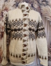 Vintage Icelandic Pure Wool Cardigan By Karen Isull. Size Medium