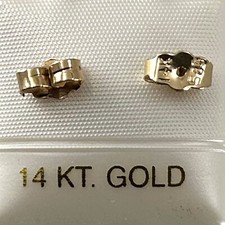 Pair of 14K Solid Yellow Gold 7mm Ear Backs for Stud Earrings