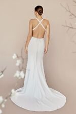 NEW Justin Alexander Designer Wedding Dress 'Dean' 88250SD crepe US8
