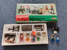 PLAYMOBIL PLAYPEOPLE MARX 1970s KNIGHTS SUPER SET BOXED FAIRLY COMPLETE GOOD UC