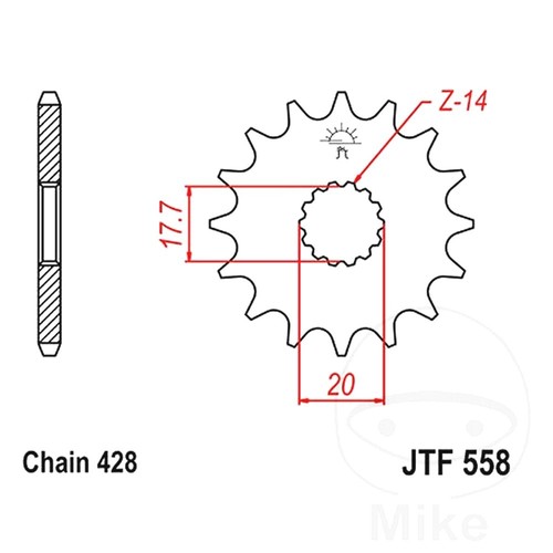 Front sprocket tooth 428 - jt,