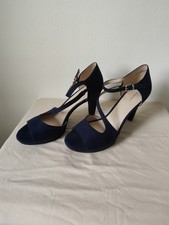 Size 8 (41) Ladies Navy Blue Graceland High Heel Shoes Used Good Condition