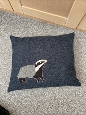 Harris Tweed Badger Cushion Pillow  Hand Woven Outer Hebrides