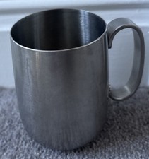VINTAGE OLD HALL STAINLESS STEEL MUG CUP HANDLED COLLECTIBLE