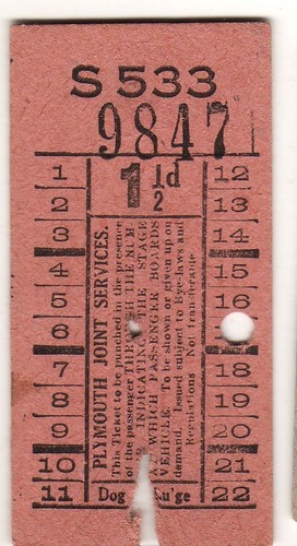 Bus tram ticket plymouth - bus,