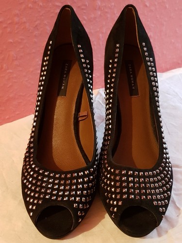 Zara woman black peep toe - zara,