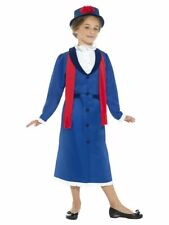 NEW Victorian Nanny Mary Poppins Girls World Book Day Fancy Dress Costume & Hat