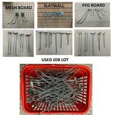 SHOP FITTING DISPLAY HOOKS SLATWALL GRID WALL MESH PEG BOARD PANEL PRONG  JOBLOT