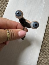 Antique Glass Lead Weighted Blue Dolls Eyes Vintage Doll Repair