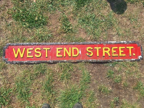 Original cast iron road sign - original,
