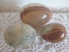 Three Onyx Marble Eggs