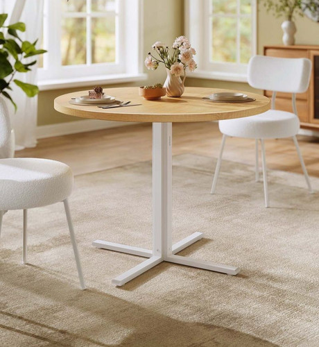 Round dining table with - dining, oak