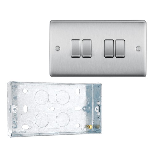 Brushed steel 20a way - bg, 2-way