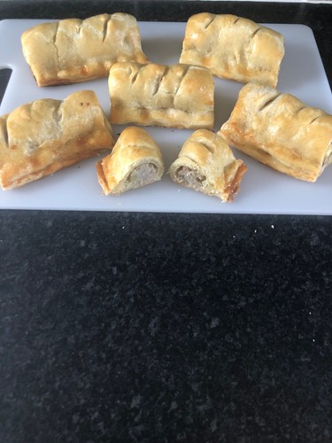 Sausage rolls pork apple - sausage,