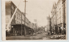 Postcard RPPC 1908 Main Street Reading, PA Stitzers Cafe Antique Telephone Sign