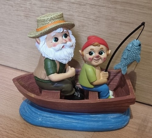 Mini fishing boat - fishing, gnome